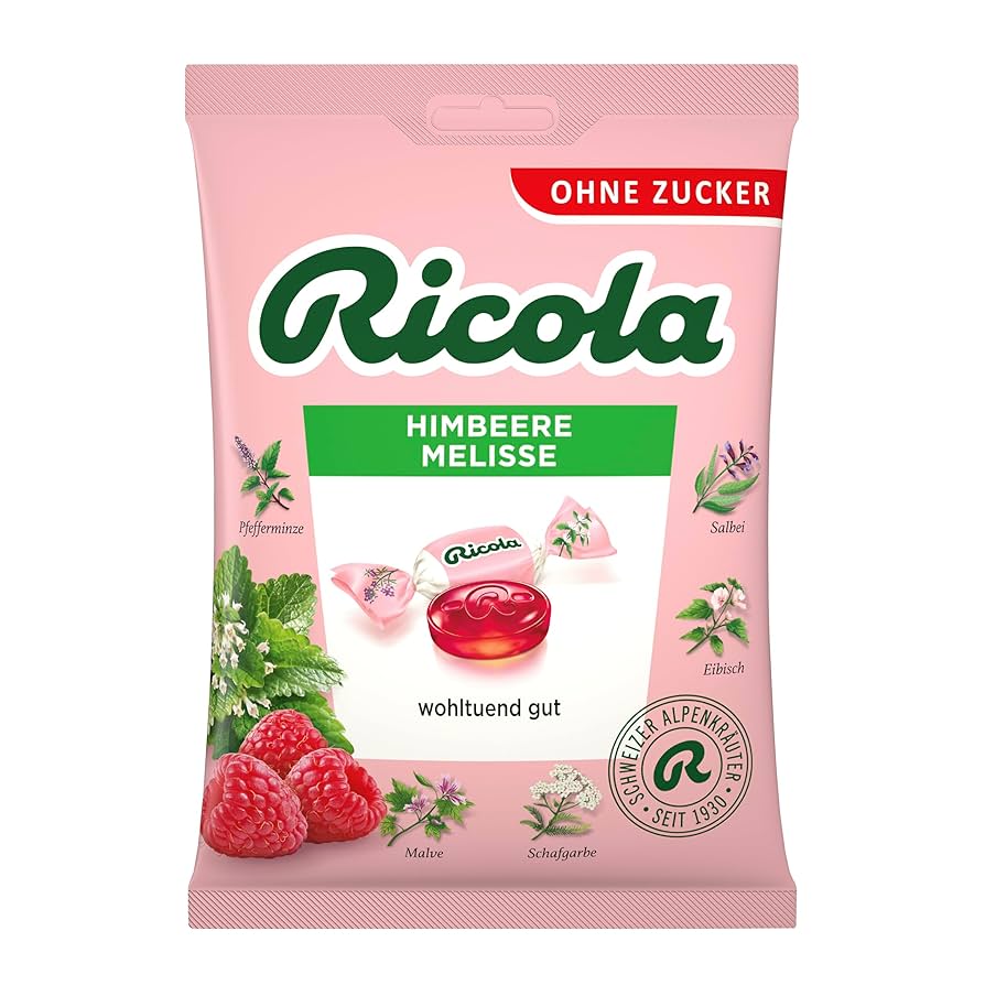 Ricola Himbeere Melisse - ohne Zucker - wohltuend gut