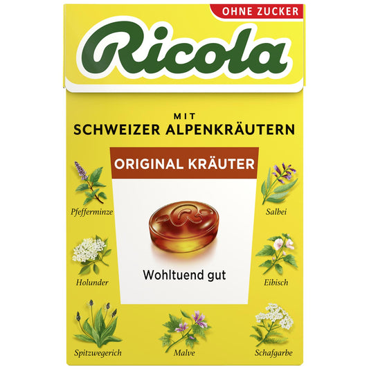 Ricola Original Kräuter ohne Zucker 10x50g MHD:01.08.2026