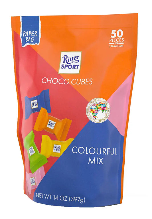 Ritter Sport CHOCO CUBES - Colourful Mix - 50 Pieces in 5 Flavours