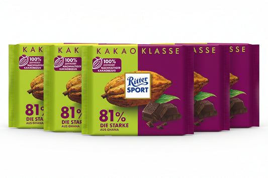 Ritter Sport Kakao-Klasse 81% Die Starke aus Ghana 5 x 100g