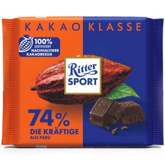 Ritter Sport Kakao-Klasse 74% Die Kräftige aus Peru 100g MHD: 18.06.2026