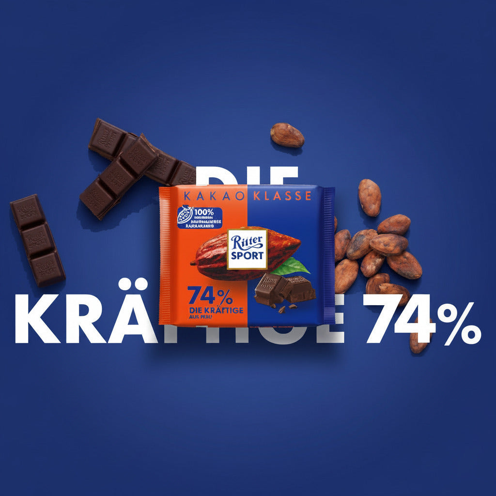 Ritter Sport Kakao-Klasse 74% Die Kräftige aus Peru 