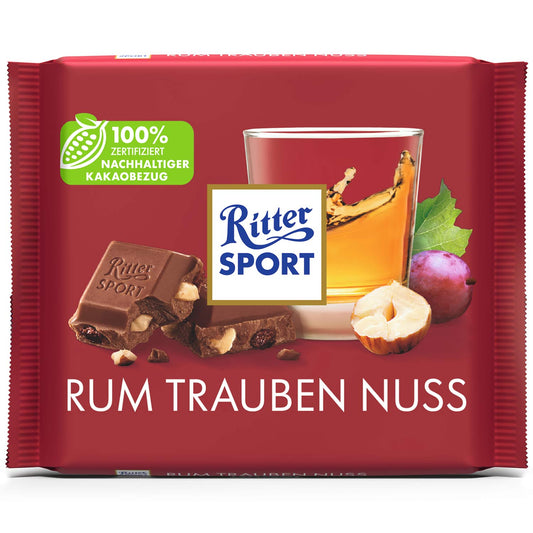 Ritter Sport Rum Trauben Nuss 100g MHD: 15.12.2024