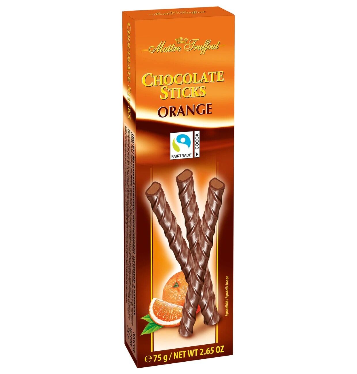 Maitre Truffout Milchschokoladesticks Orange 75g MHD: 28.02.2026