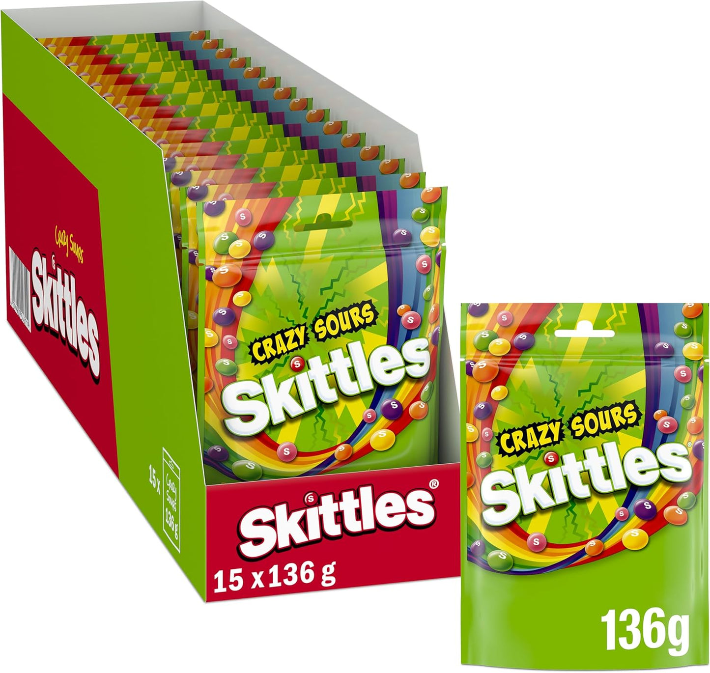 Skittles crazy sour 15x136g