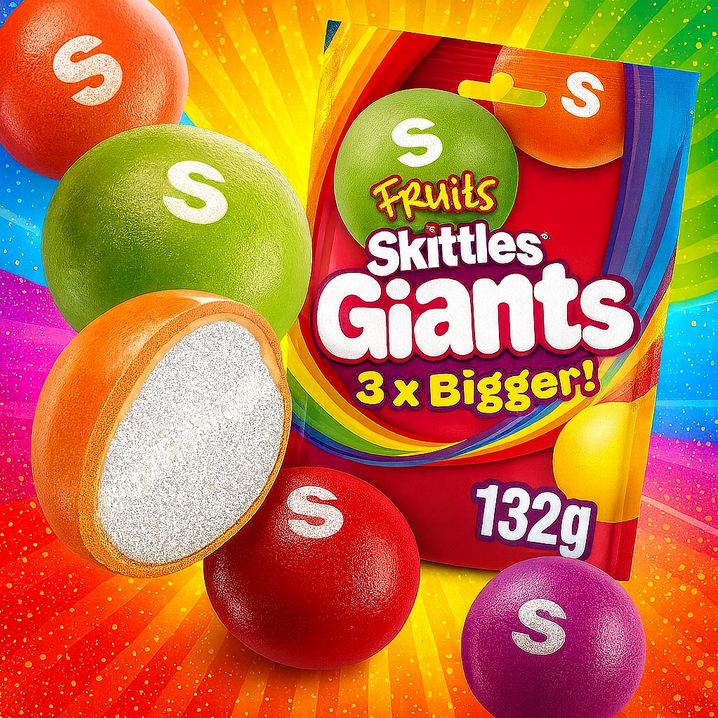 Skittles Giants - 3x bigger - 132g - Regenbogen