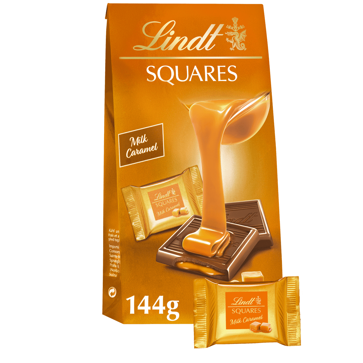 Lindt SQUARES Milk Caramel 144g