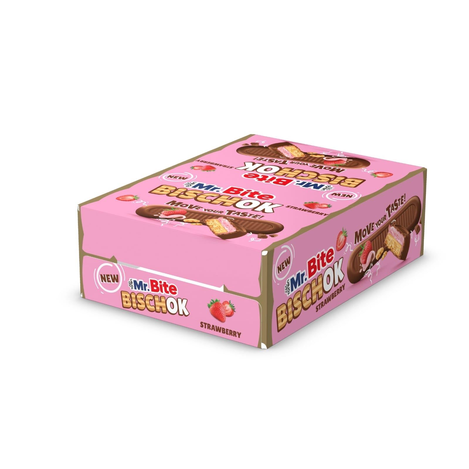 Toren Mr. Bite Bischok Strawberry 24 x 35g