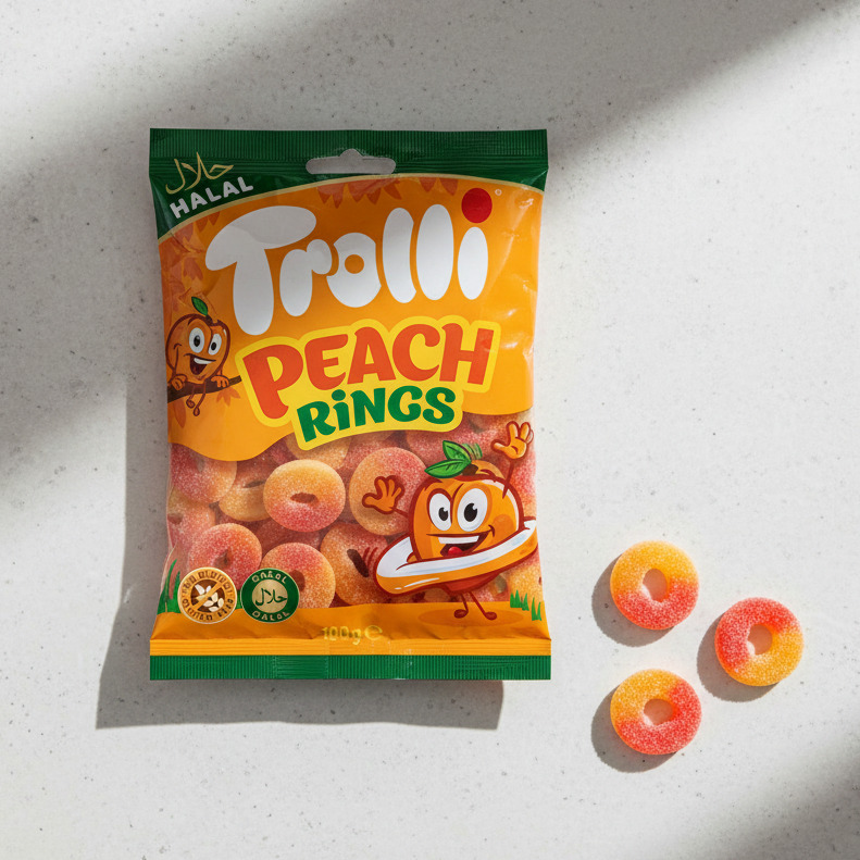 Perzik ringen Trolli (halal) 