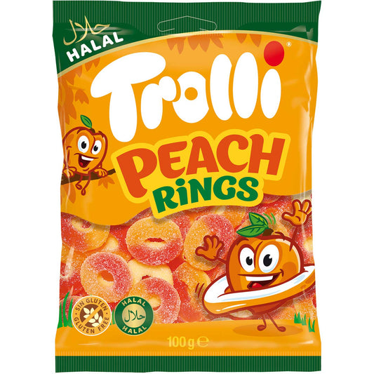 Trolli Peach Rings Halal 100g MHD: 31.12.2025