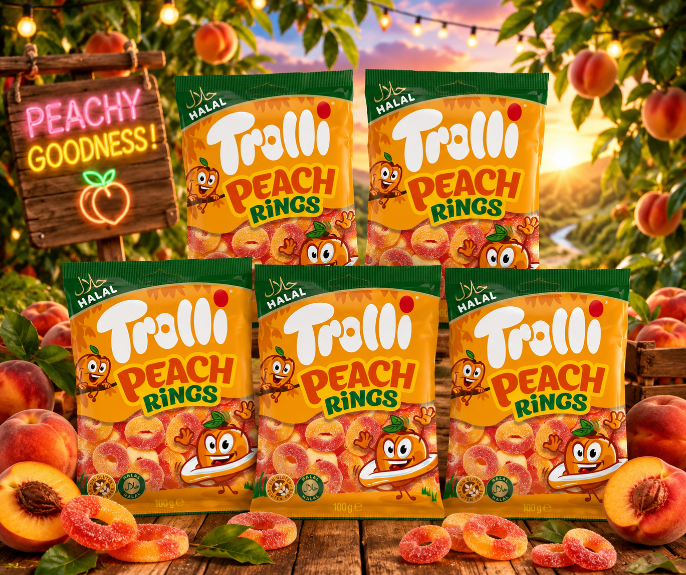 Trolli Peach Rings Halal 5 x 100g