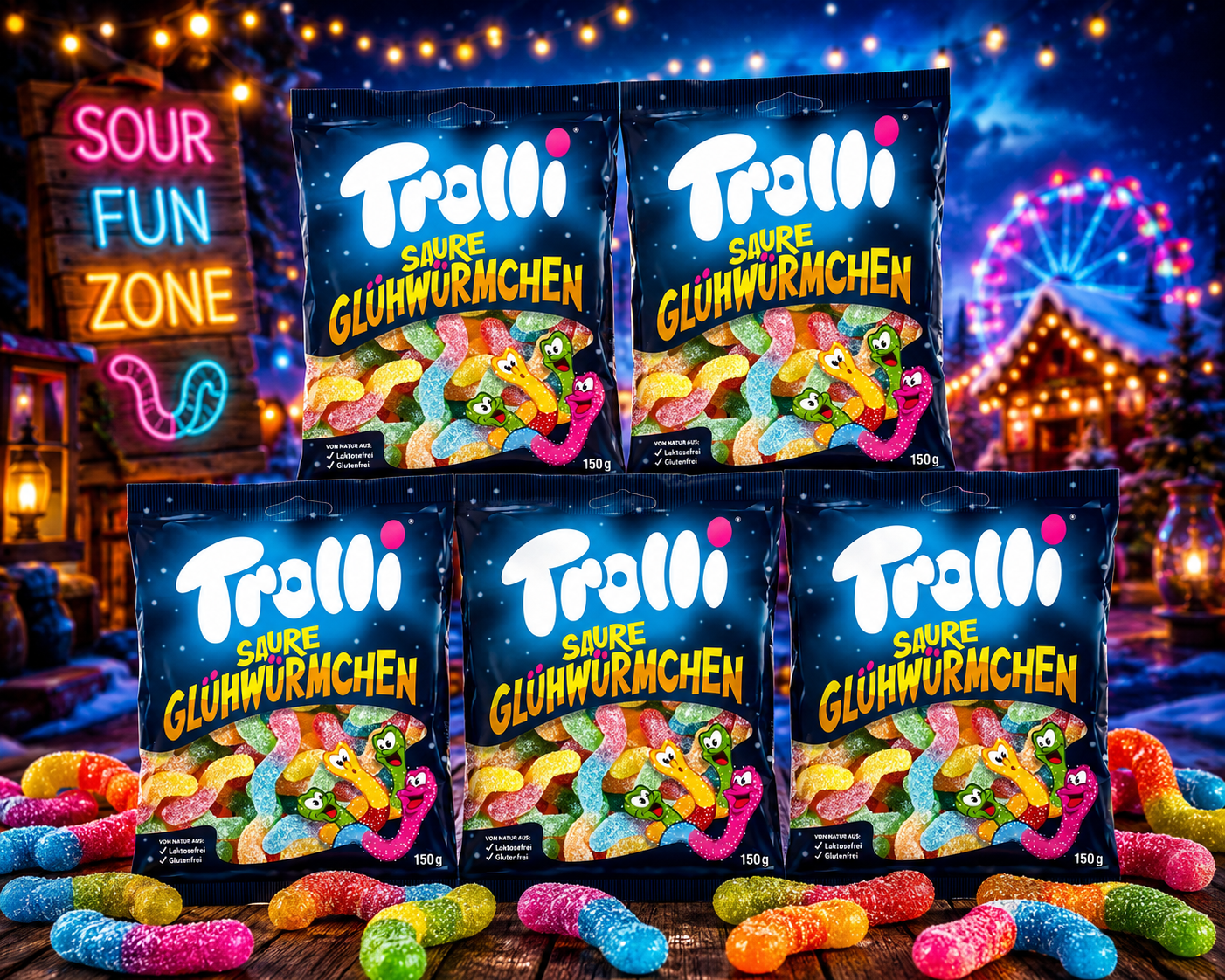 Trolli Saure Glühwürmchen 5 x 150g