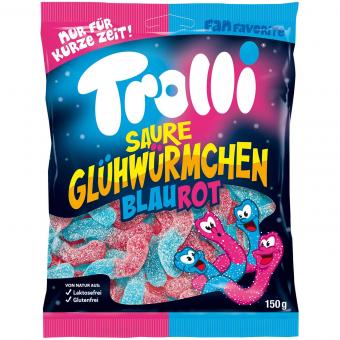 Trolli Saure Glühwürmchen Fan-Favorite Blau-Rot 150g MHD:05.06.2025