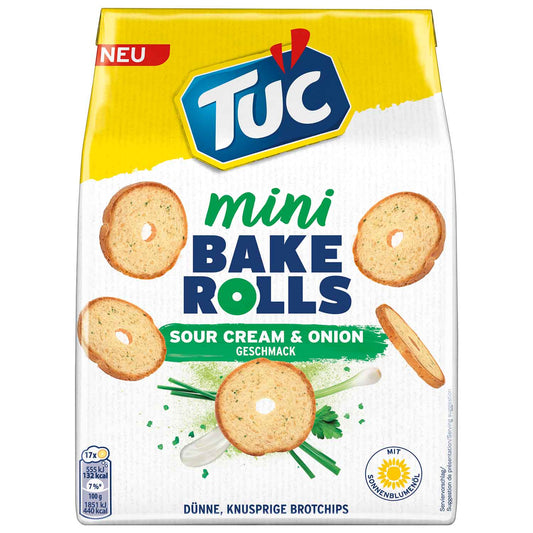 TUC Bake Rolls Mini Sour Cream & Onion 150g MHD:07.12.24