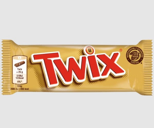 Twix Doppelriegel im Thekendisplay 25x50g MHD:06.2026
