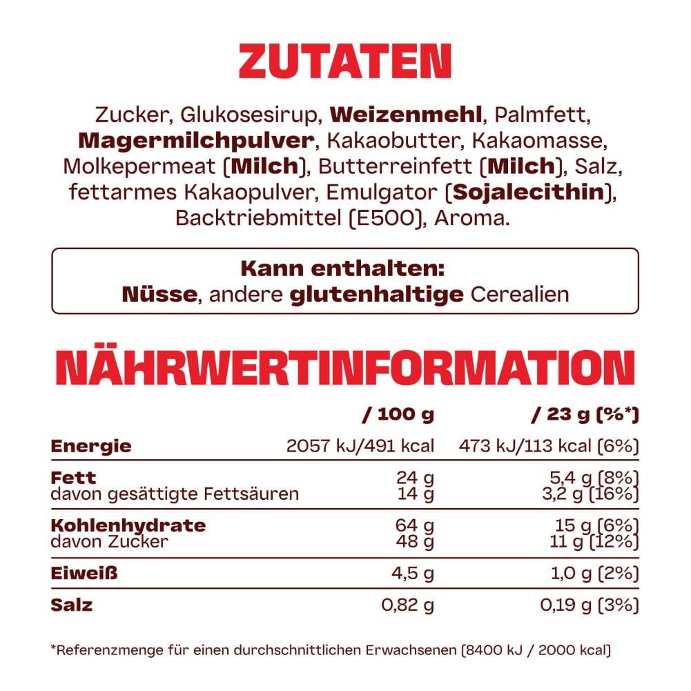 Twix Salted Caramel Nährwerttabelle