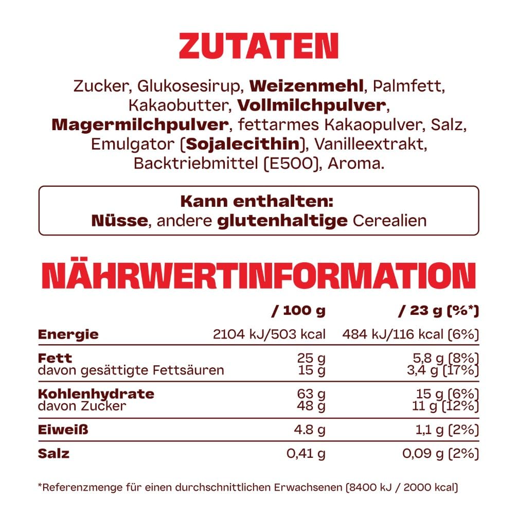 Twix White Nährwerttabelle