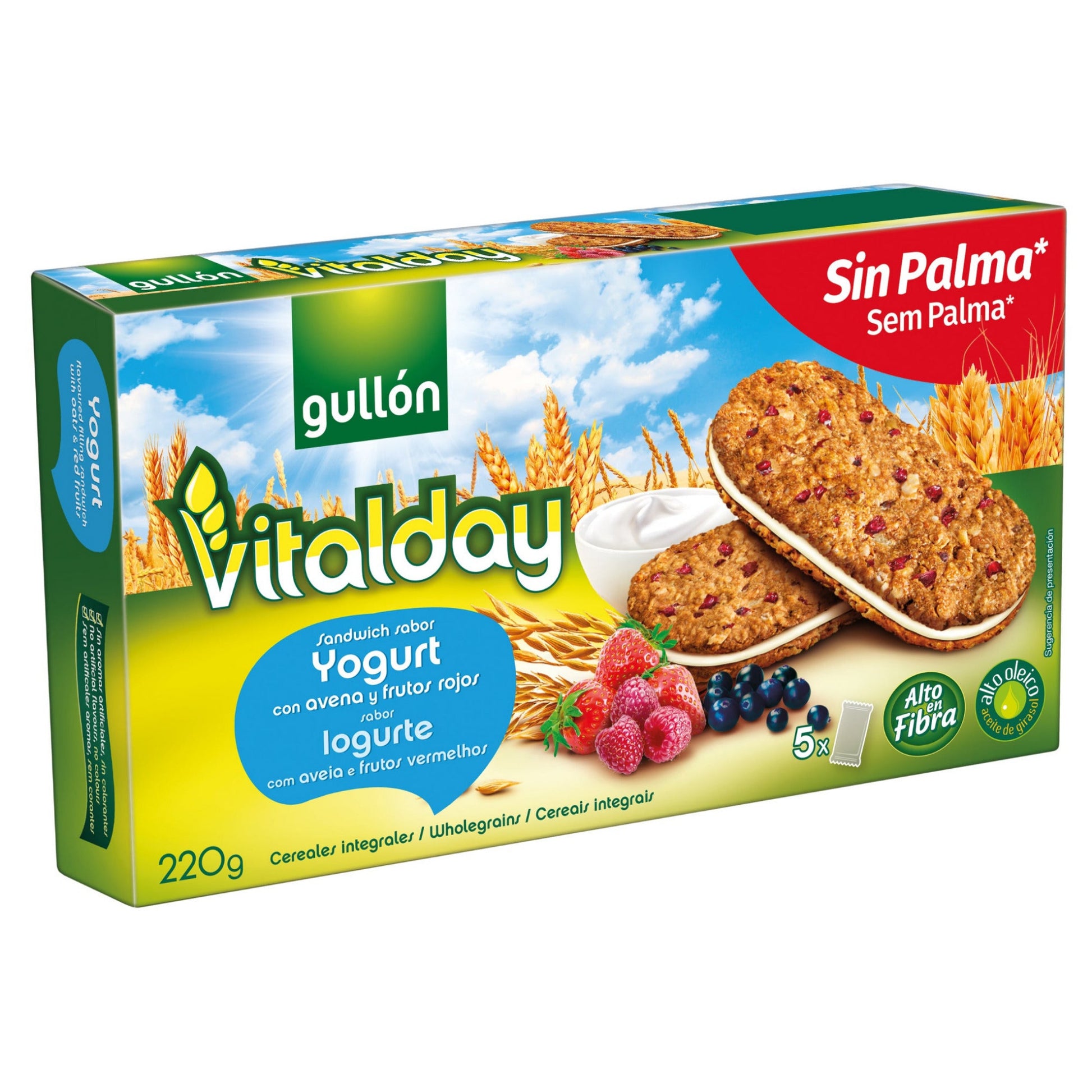 Gullon Sandwich mit Joghurt und Beerenfüllung Vitalday 220g