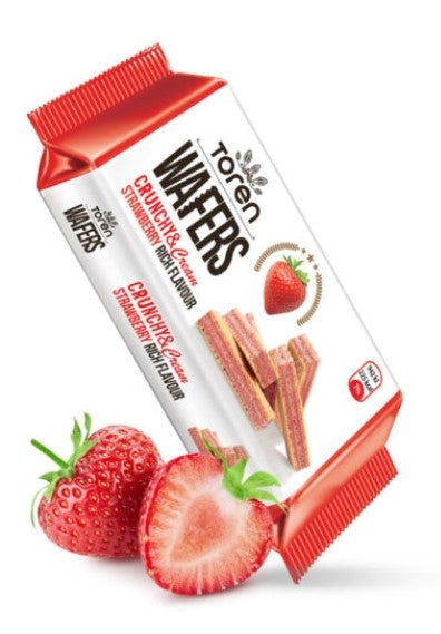Toren Wafers Crunchy & Cream Strawberry 24 Stück MHD:06.10.2026