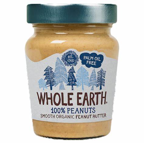 WHOLE EARTH Erdnussbutter, Creamy Peanut Butter, 340 g MHD: 12.01.2026