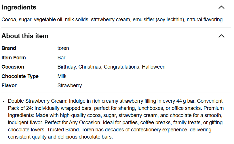 Mr Whomp Strawberry Nährwerttabelle