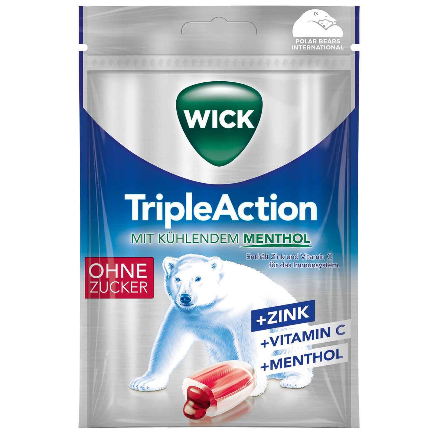 Wick TripleAction ohne Zucker 72g  MHD:03.2027