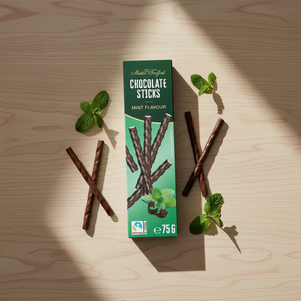 Zartbitterschokoladesticks Minze 75g