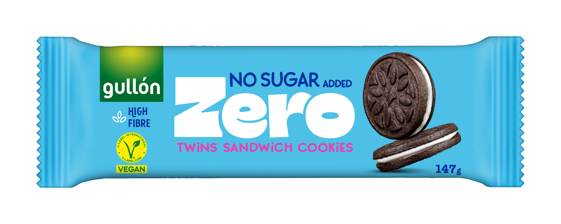 Gullón - No Sugar Added - Zero - Twins Cocoa Sandwich Cookies 147g (VEGAN)